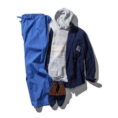 product image for Cotton Stripe Regular Pants Blue 1 59