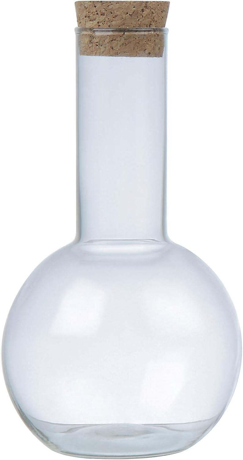 media image for Small Clear Cork Stopper Glass Bottle 261