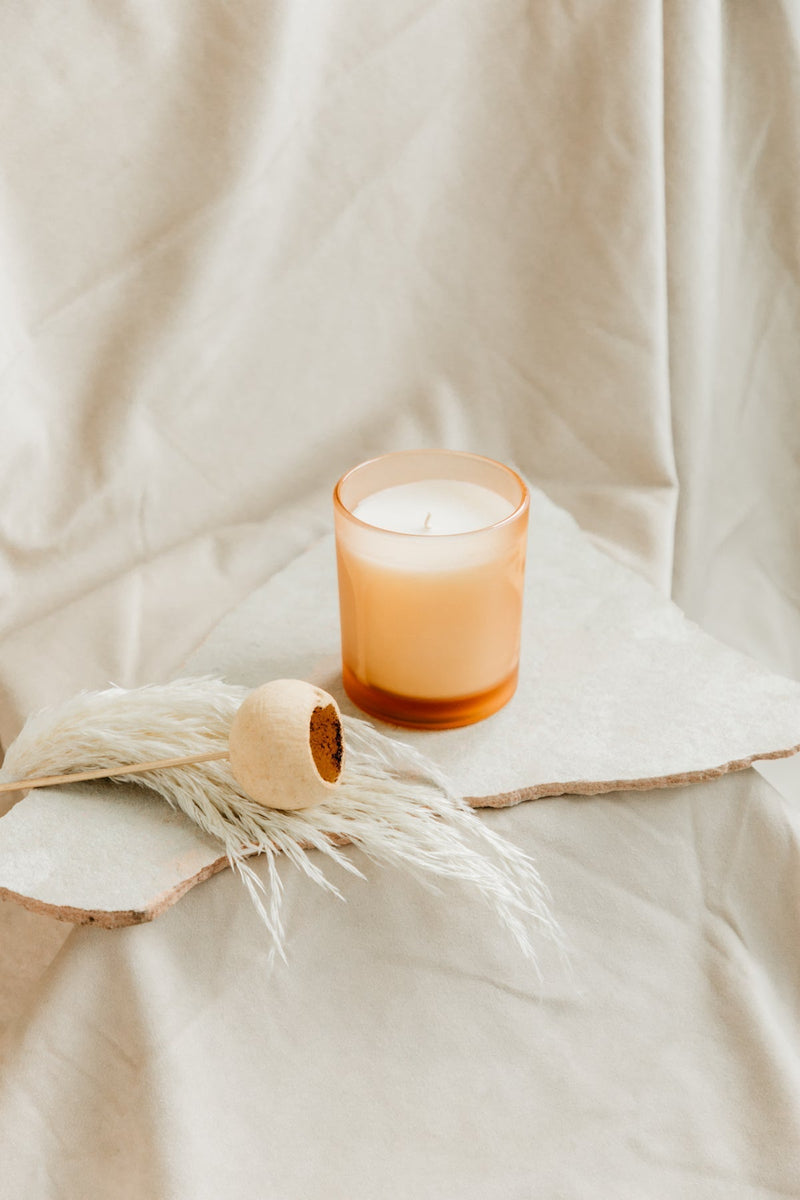 media image for Tuscan Leather Heavy Rock Glass Candle D L813Kh5 2 296