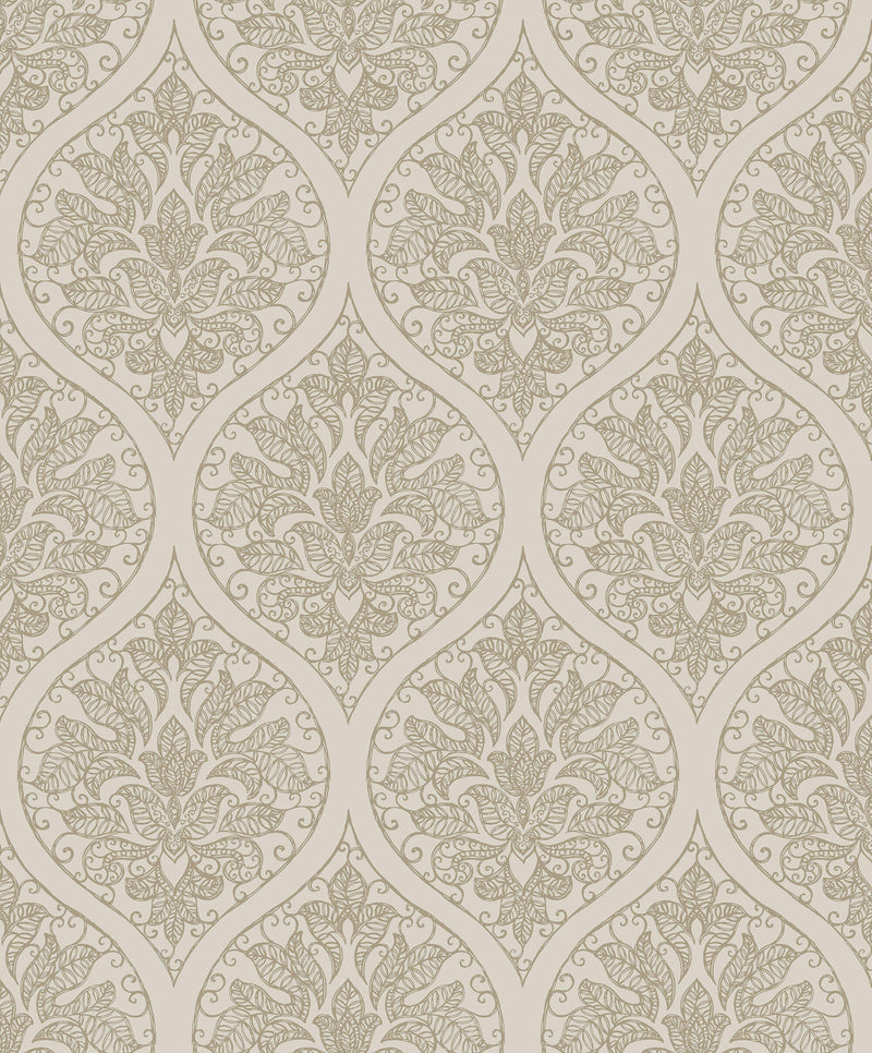 media image for Emporium Ogee Cream/Gold from the Emporium Collection by Galerie Wallcoverings 232