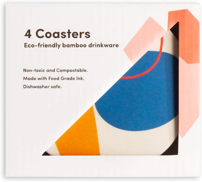 product image for Bamboo Coasters Abstract Set in Various Colors 78