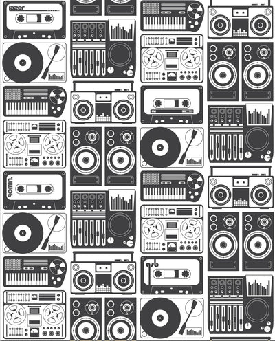 product image of Analog Nights Wallpaper in Charcoal design by Aimee Wilder 519