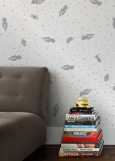 product image of Sample Astrobots Wallpaper in Glimmer design by Aimee Wilder 592