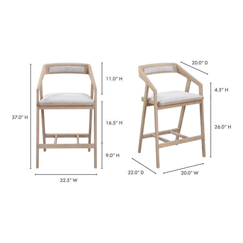 media image for Padma Oak Counter Stool Light Grey 7 268