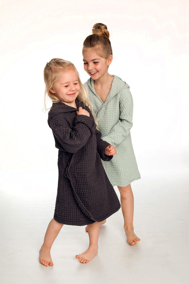 media image for big waffle junior bathrobe in multiple colors design by the organic company 13 267