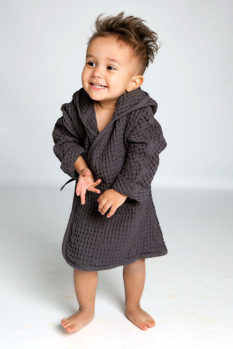 media image for big waffle junior bathrobe in multiple colors design by the organic company 12 296