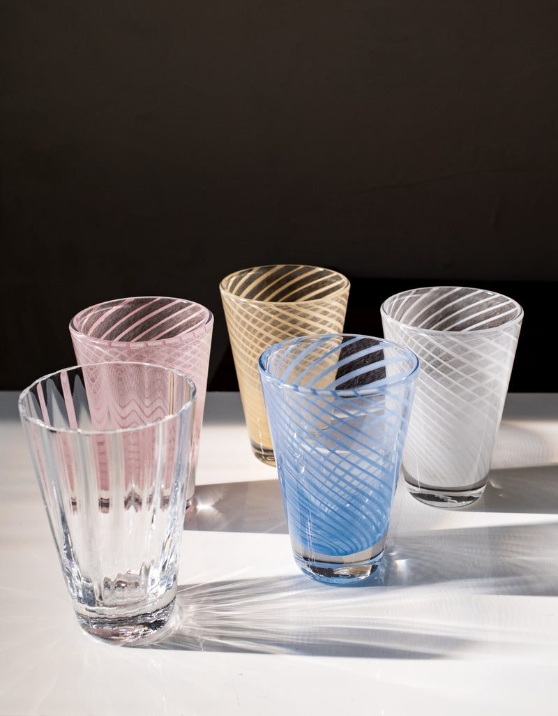 media image for Yuka Groove Glass Set in Blue 223