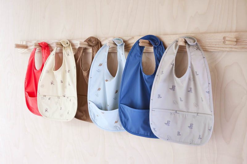 media image for dino bib set in clay and blue 3 252