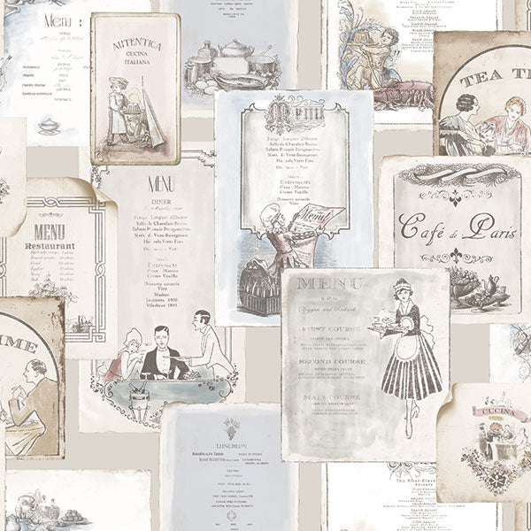media image for sample olde menus multicolor wallpaper from the kitchen recipes collection by galerie wallcoverings 1 214