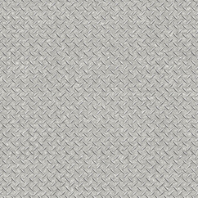 media image for sample diamond plate silver grey wallpaper from the nostalgie collection by galerie wallcoverings 1 286