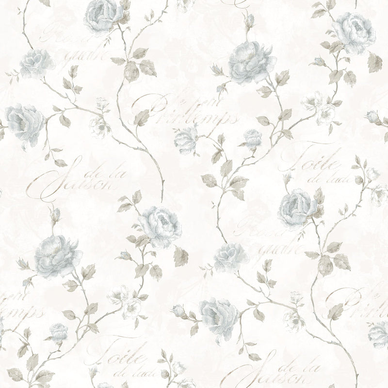 media image for sample calligraphy rose blue wallpaper from the vintage roses collection by galerie wallcoverings 1 23