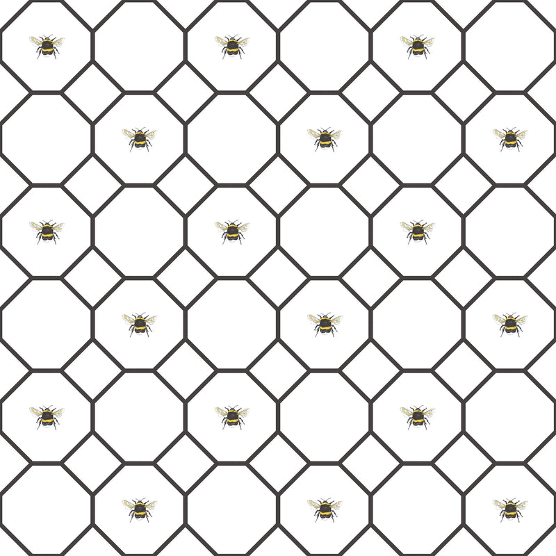 media image for Bee Hive with bees Black/White Wallpaper from the Just Kitchens Collection by Galerie Wallcoverings 257