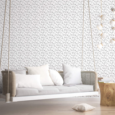 product image for Delicate Floral Black/Grey Wallpaper from the Small Prints Collection by Galerie Wallcoverings 61