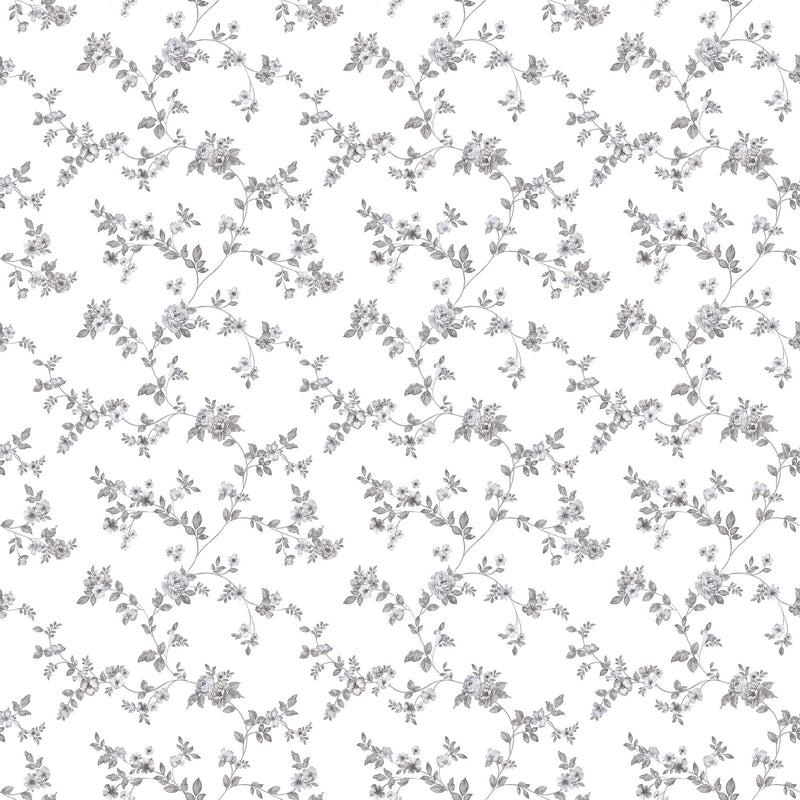 media image for Delicate Floral Black/Grey Wallpaper from the Small Prints Collection by Galerie Wallcoverings 221