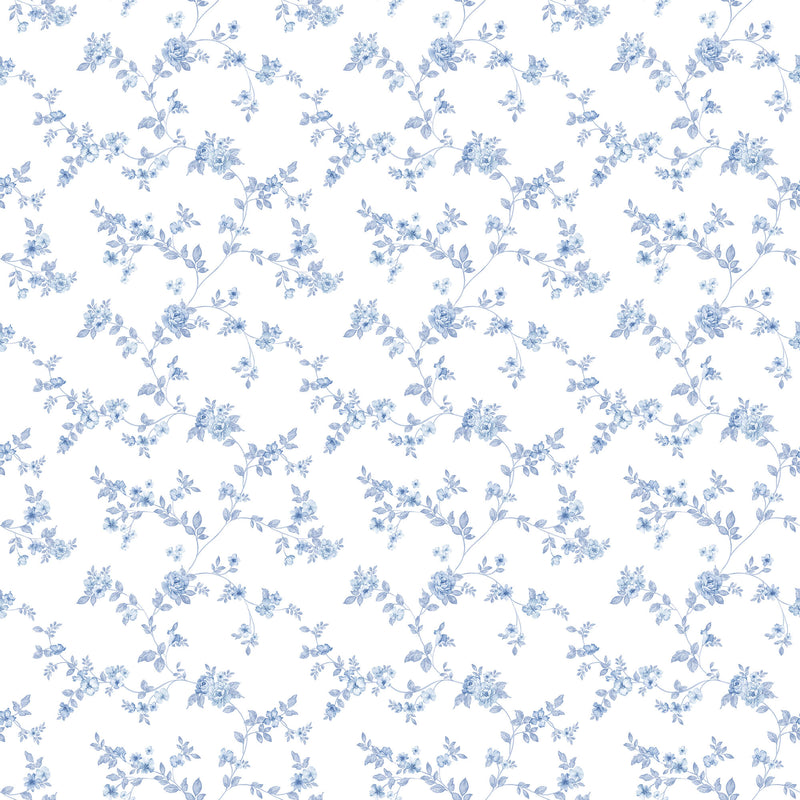 media image for Delicate Floral Blue Wallpaper from the Small Prints Collection by Galerie Wallcoverings 288