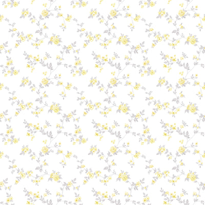 product image of sample delicate floral yellow grey wallpaper from the small prints collection by galerie wallcoverings 1 577