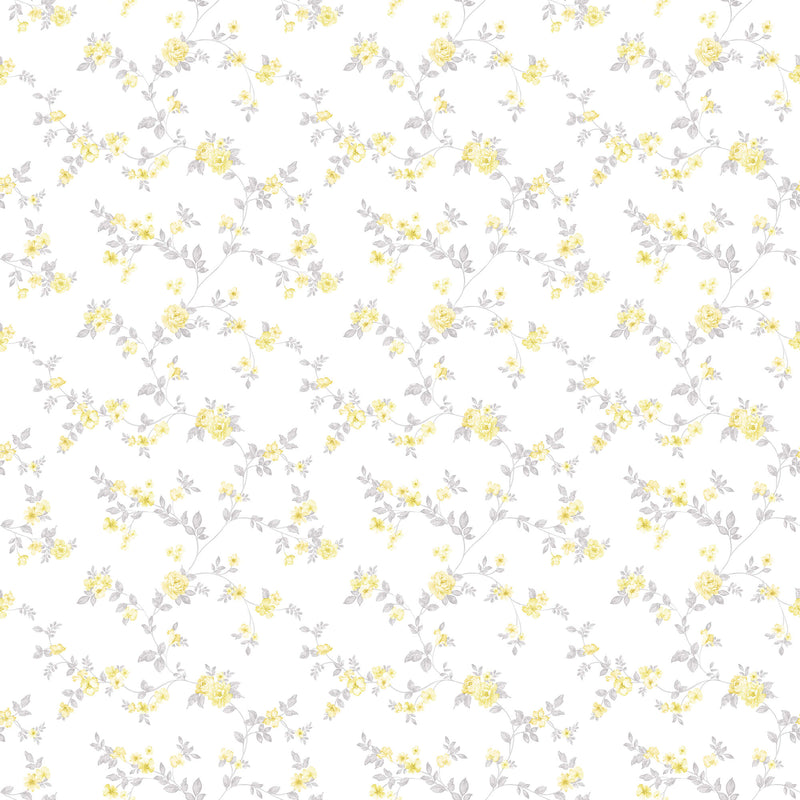 media image for sample delicate floral yellow grey wallpaper from the small prints collection by galerie wallcoverings 1 247