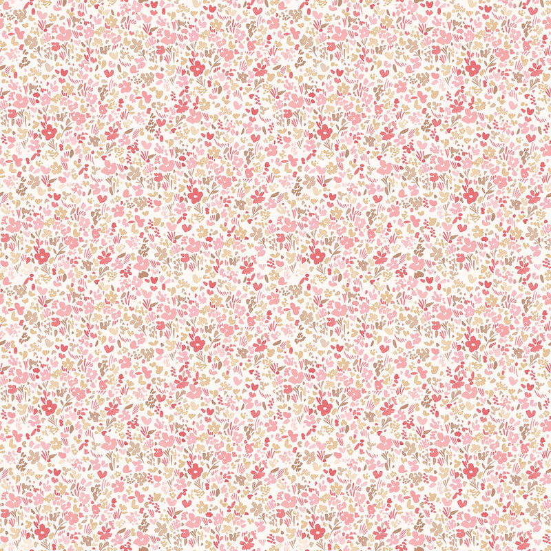 media image for Mini Mod Floral Cranberry/Tan Wallpaper from the Small Prints Collection by Galerie Wallcoverings 231