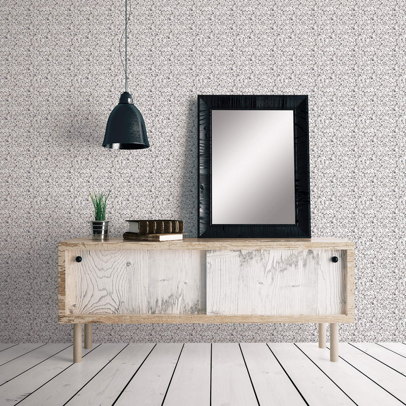media image for Mini Mod Floral Grey/Black Wallpaper from the Small Prints Collection by Galerie Wallcoverings 223