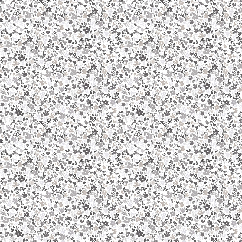 media image for Mini Mod Floral Grey/Black Wallpaper from the Small Prints Collection by Galerie Wallcoverings 256