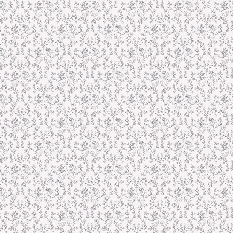 media image for sample ogee floral black grey wallpaper from the small prints collection by galerie wallcoverings 1 292