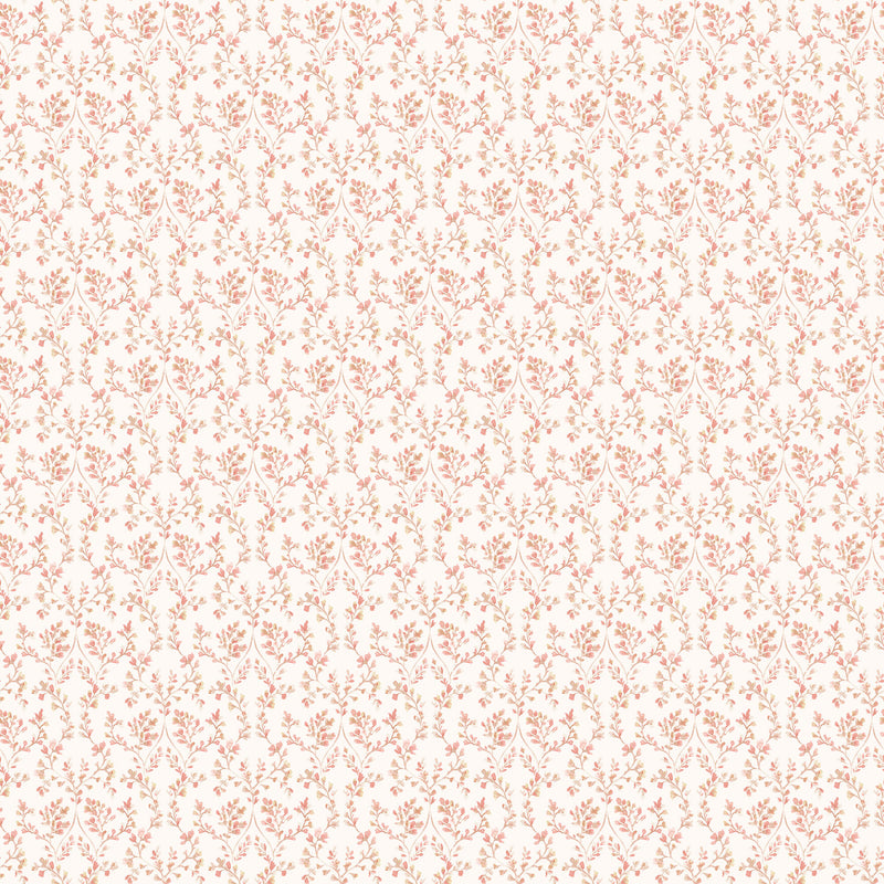 media image for sample ogee floral cranberry tan wallpaper from the small prints collection by galerie wallcoverings 1 248