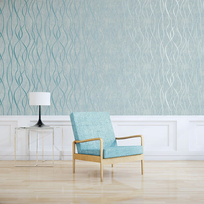 product image for Glitter Ribbons Turquoise/Metallic Wallpaper from the Special FX Collection by Galerie Wallcoverings 66