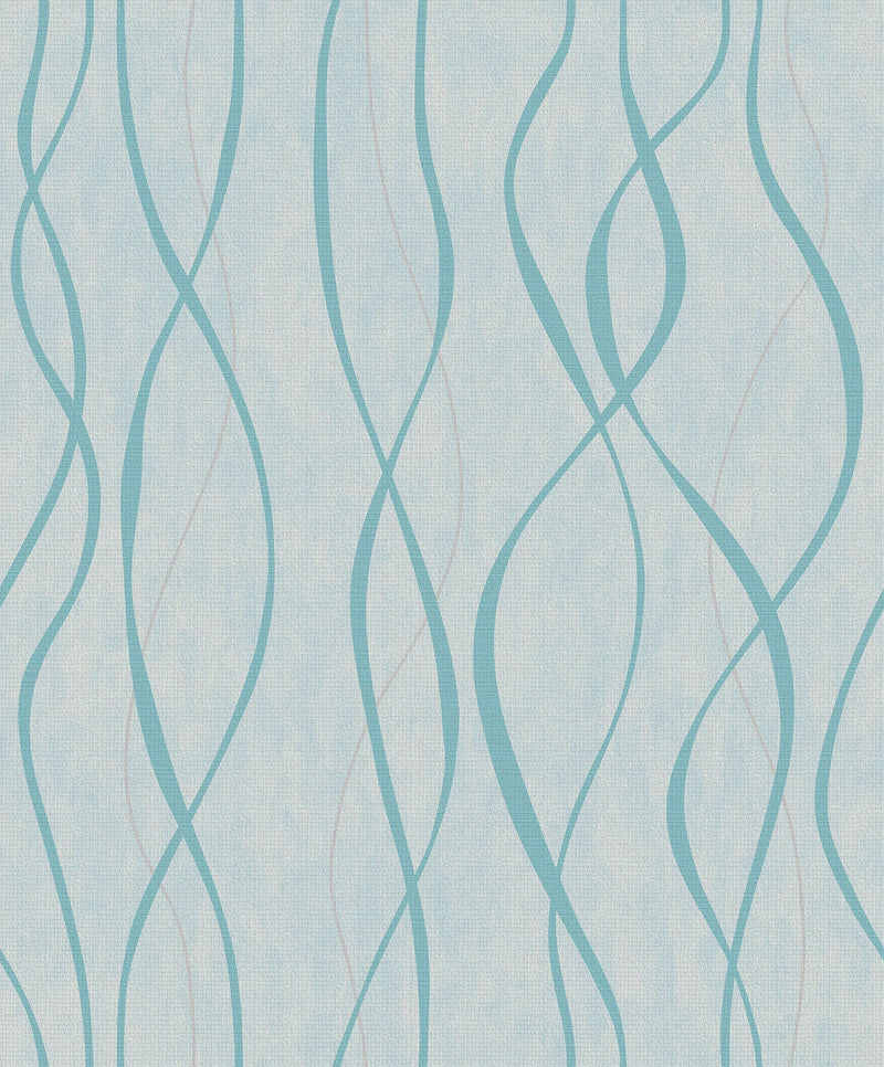 media image for Glitter Ribbons Turquoise/Metallic Wallpaper from the Special FX Collection by Galerie Wallcoverings 212