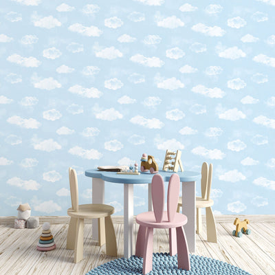 product image of Cloud Sky Blue Wallpaper from the Tiny Tots 2 Collection by Galerie Wallcoverings 526