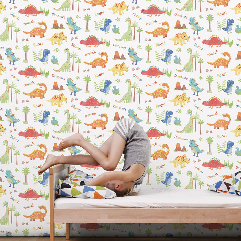 media image for Dinosaurs Primary Wallpaper from the Tiny Tots 2 Collection by Galerie Wallcoverings 270