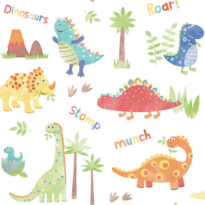 product image of Dinosaurs Primary Wallpaper from the Tiny Tots 2 Collection by Galerie Wallcoverings 562