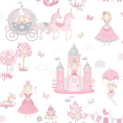 product image of sample fairytale pink grey wallpaper from the tiny tots 2 collection by galerie wallcoverings 1 581