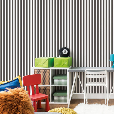 product image for Regency Stripe Black Wallpaper from the Tiny Tots 2 Collection by Galerie Wallcoverings 12