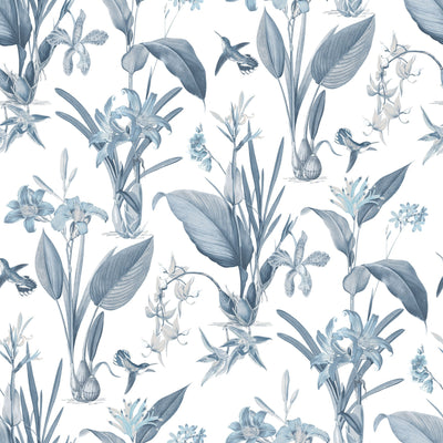 product image of sample cottage botanical blue wallpaper from the secret garden collection by galerie wallcoverings 1 553