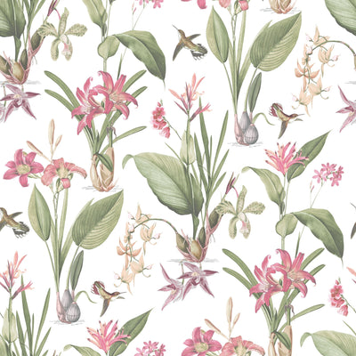 product image of Cottage Botanical Pink Wallpaper from the Secret Garden Collection by Galerie Wallcoverings 580