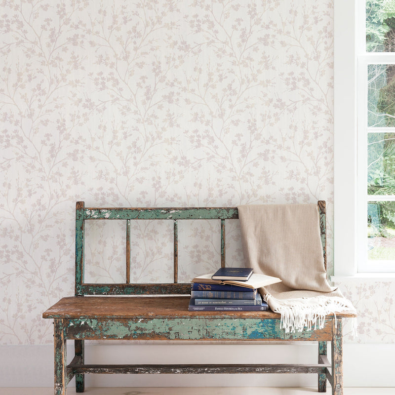 media image for Wispy Branches White Wallpaper from the Secret Garden Collection by Galerie Wallcoverings 263