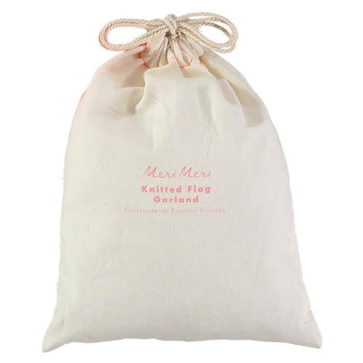 product image for pink knitted flag garland by meri meri 2 6