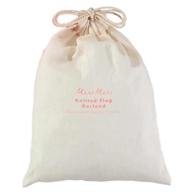 media image for pink knitted flag garland by meri meri 2 263