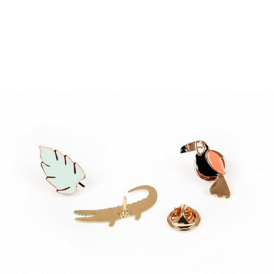 product image of jungle enamel lapel pins by meri meri 1 59