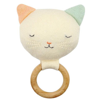 product image of cat baby rattle by meri meri 1 550