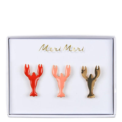 product image of lobster enamel lapel pins by meri meri 1 511