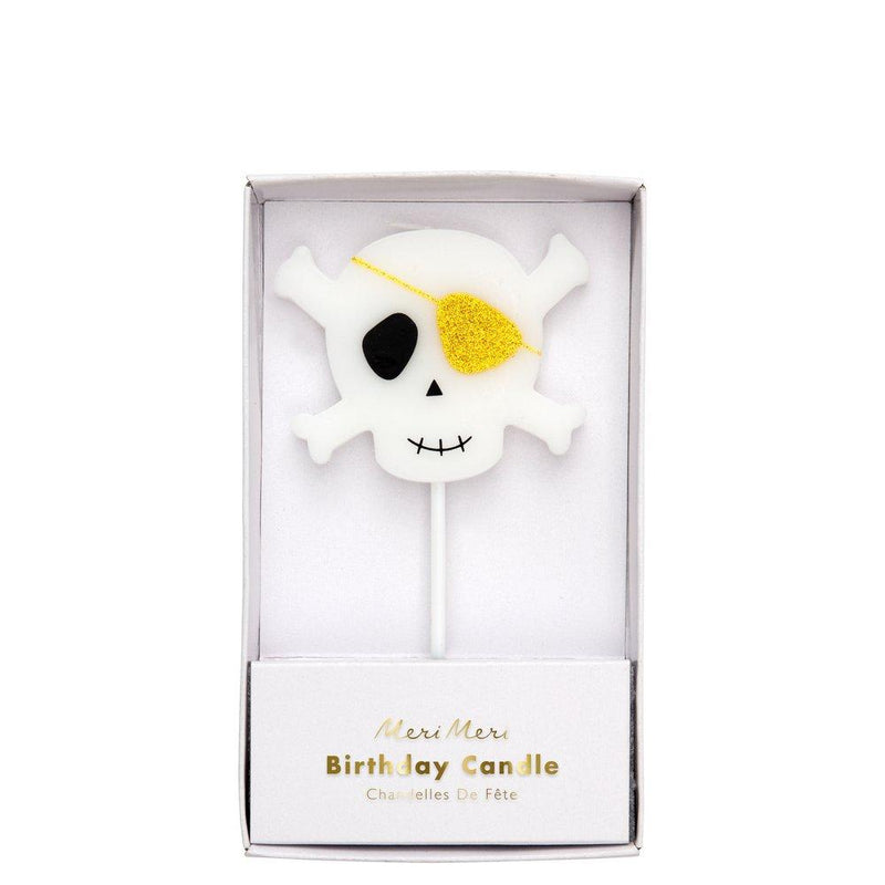 media image for large skull crossbones candle by meri meri 1 222