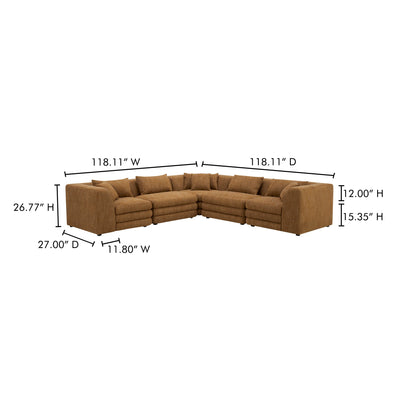 product image for Lowtide Classic L Shaped Modular Sectional Moes Home Collection Mhc Kq 1039 09 5 69