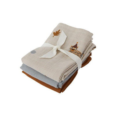 product image of muslin square leopard 3 pcs pack clay by oyoy 1 531