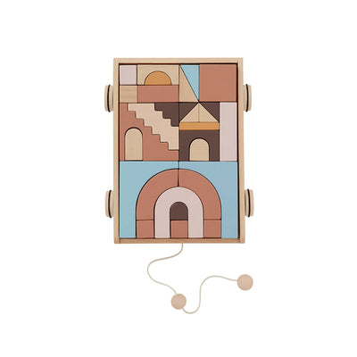 product image of wooden rainbow wagon with blocks by oyoy 1 568