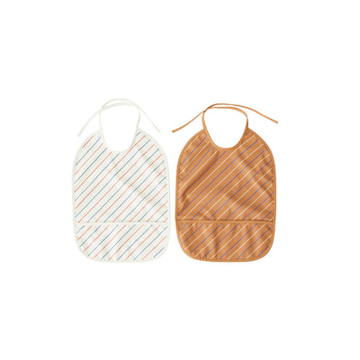 product image of bib striped pack of 2 mellow caramel by oyoy m107166 1 530