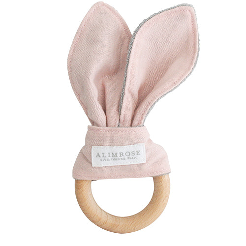 media image for bailey bunny ear teether pink 1 275