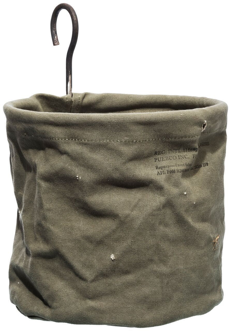 media image for large vintage tent fabric hook basket design by puebco 6 221