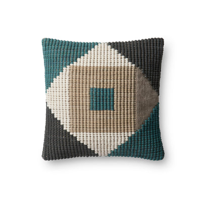 product image of Teal & Multi Indoor/Outdoor Pillow by Loloi 53