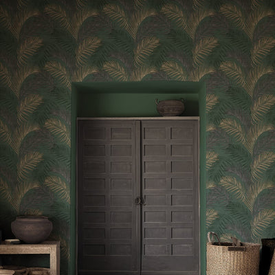product image for Synergy Felce Tonale Wallpaper in Dark Green 34